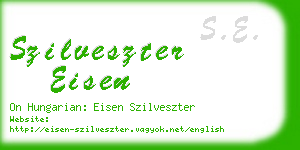 szilveszter eisen business card